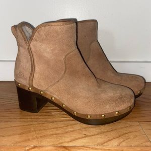 UGG Cami Li Clog Ankle Boot - Chestnut Suede / Sheepskin